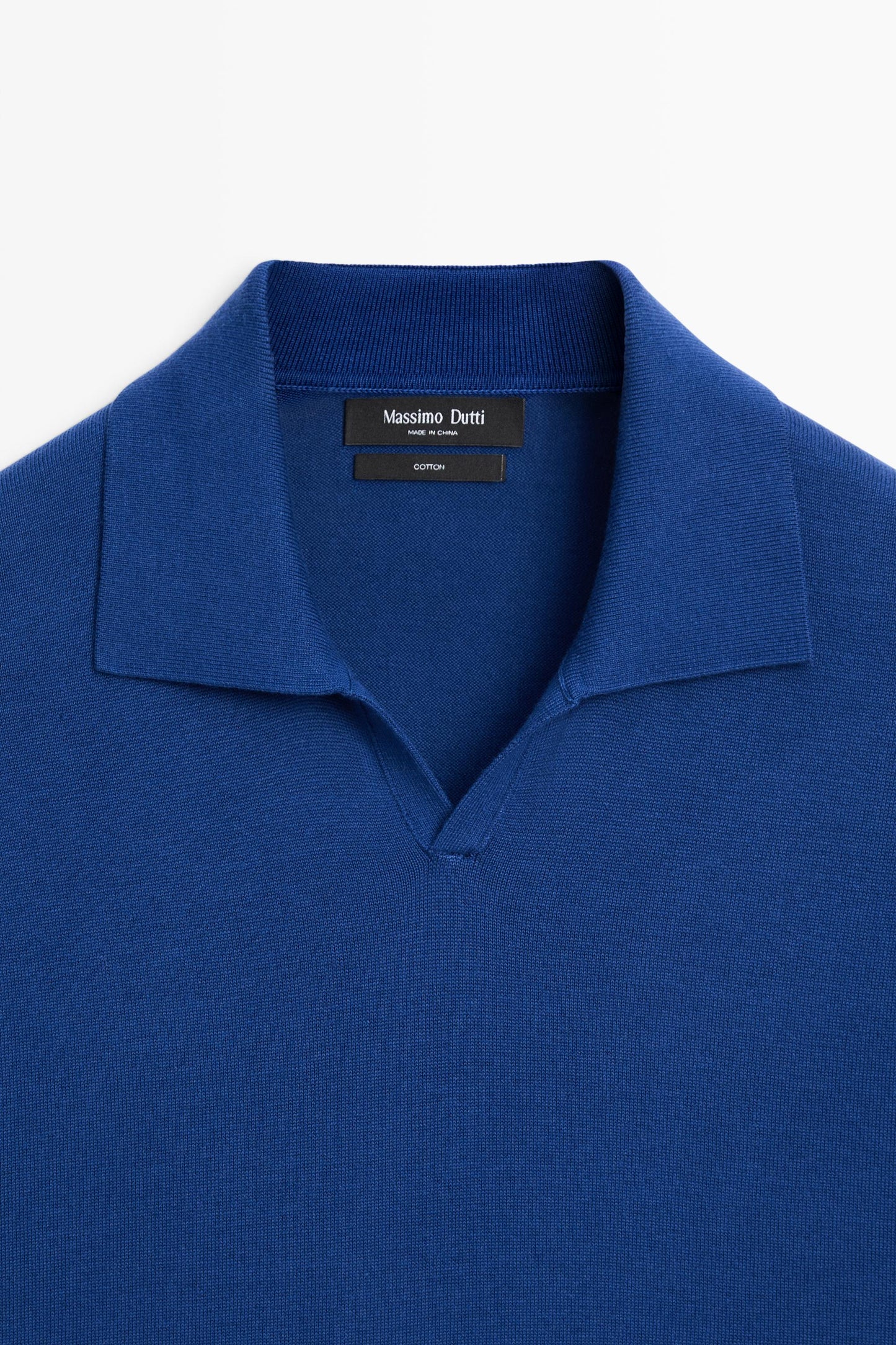 100% Cotton V-Neck Knit Polo Shirt