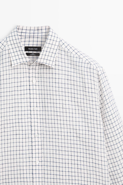 Regular Fit Plaid Linen Shirt
