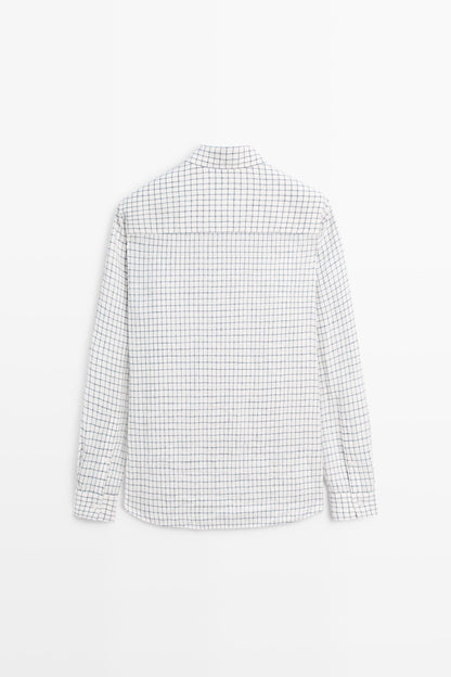 Regular Fit Plaid Linen Shirt