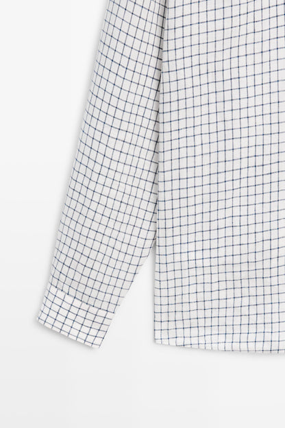 Regular Fit Plaid Linen Shirt